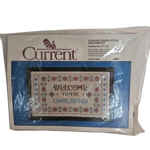 Welcome Counted Cross Stitch Kit Current # 7060-2 Unopened Personalize